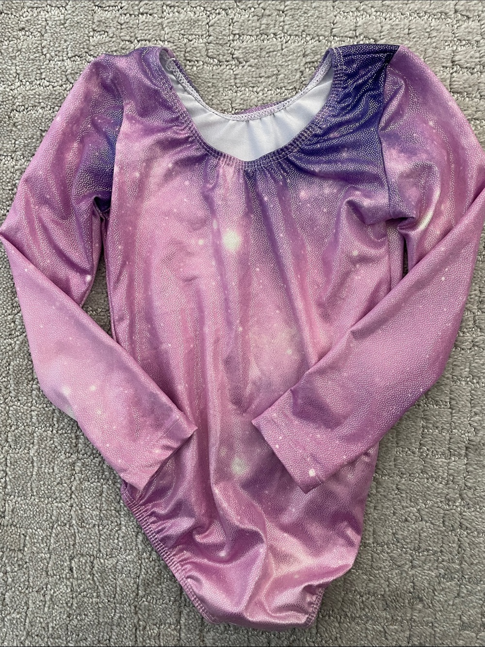 Girls Metallic Pink & Purple Galaxy Leotard